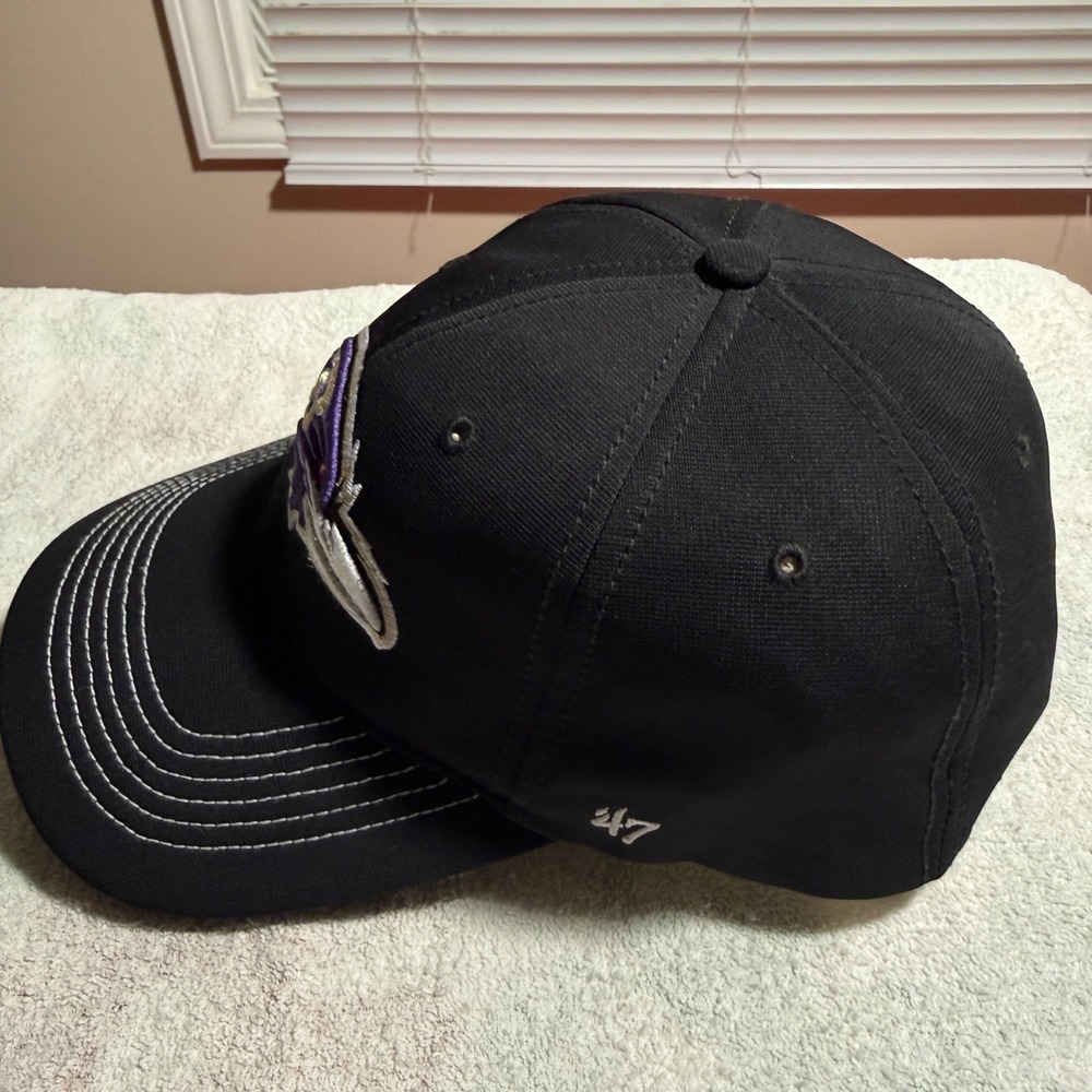 Baltimore Ravens NFL 47 Brand Black Stretch Fit Hat Baseball Cap Contrast Stitch - Picture 4 of 5